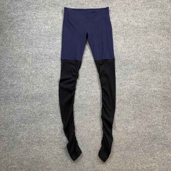Alo Yoga Leggings Womens S Small Black Navy Goddess Ruched Legs High Waist - Picture 2 of 12